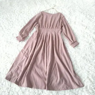 mysty woman 어른 걸리시 더스티 핑크 플레어 롱 원피스 F