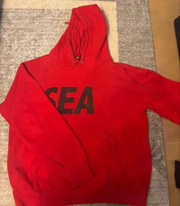 WIND AND SEA 후드티 빨간색