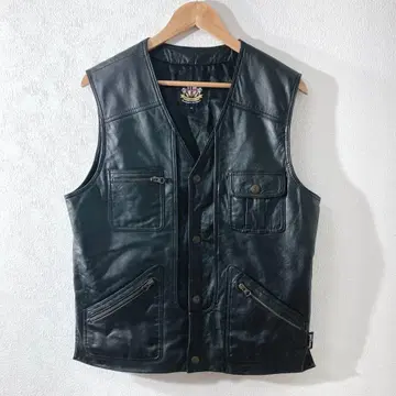 빈티지 가죽 양가죽 베스트 남성용 M 바이커 아메카지 구제 의류