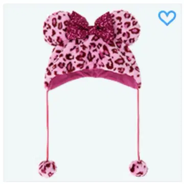 디즈니 팬캡 레오파드 무늬 핑크