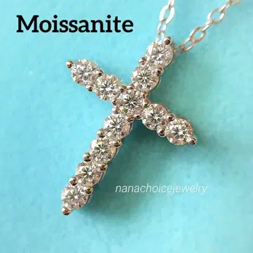 2385 최고급 모이사나이트 목걸이 십자가 크로스 실버