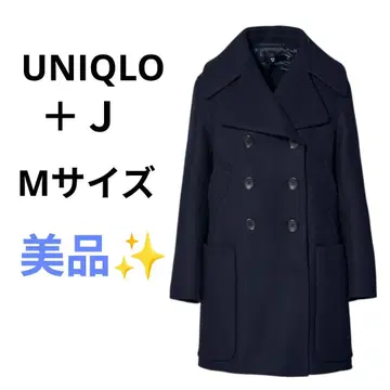 컨디션 최상 UNIQLO 질 샌더 더블 페이스 피 코트 네이비 M