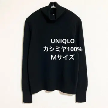 유니클로 캐시미어 100% 터틀넥 스웨터 블랙 M