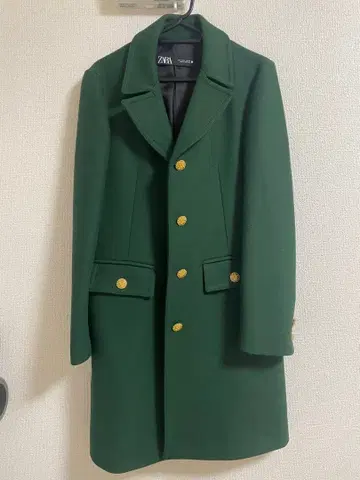 ZARA 그린 체스터 코트 S