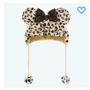 디즈니 팬캡 레오파드 무늬 브라운