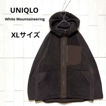 유니클로 화이트 마운티니어링 풀 집업 보아 후드티 XL