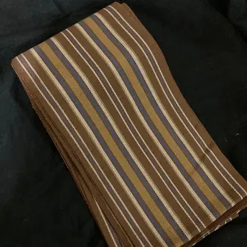 하카타 오리 스트라이프 블랙 감색 반폭 오비