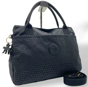 키플링 핸드백 2way 나일론 블랙 몽키 엠보 로고