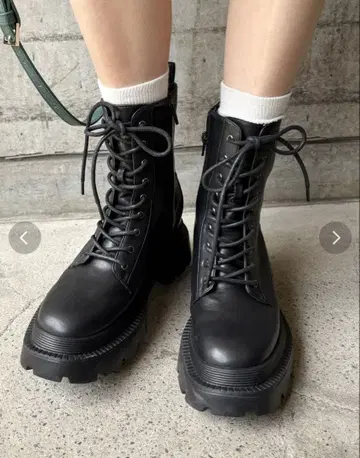 EVRIS (에브리리스) 레이스업 워크 부츠 [블랙] L 사이즈