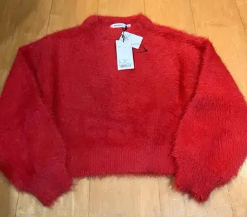 MOUSSY 레드 니트 스웨터 프리 사이즈