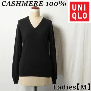 유니클로 캐시미어 100% V넥 니트 스웨터 M / 블랙