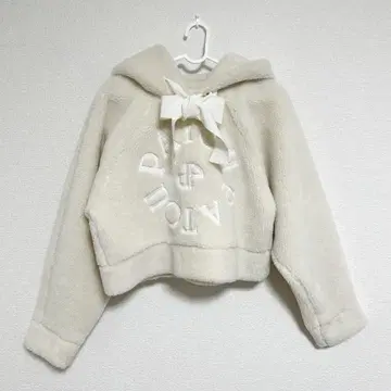 PATOU 파투 크롭 보아 후드티