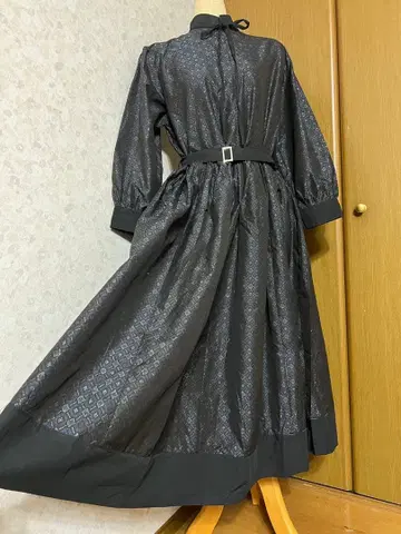 기모노 리메이크 롱 원피스 벨트 포함 오시마 명주 순수 실크