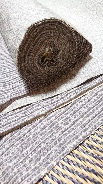 순수 실크 하마츠무기 보더 그레이 옷감