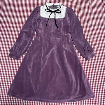 새상품급 axes femmPOETIQUE 벨벳 퍼플 플레어 원피스