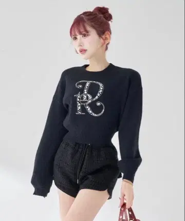 Darich 다리치 DR 비쥬 볼륨 리브 니트탑 블랙