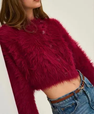 [ AKTE ] 샤기 니트 가디건