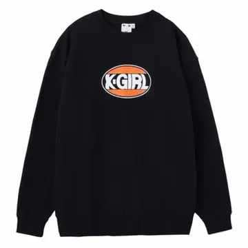 [새상품] 엑스걸 오벌 로고 맨투맨 트레이닝복 블랙 M