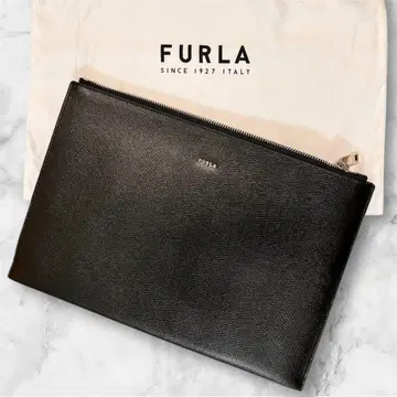 컨디션 최상 훌라 클러치백 파우치 FURLA 블랙 가죽