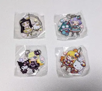 비밀의 아이프리 산리오 캐릭터즈 아크릴 키링 4개 세트