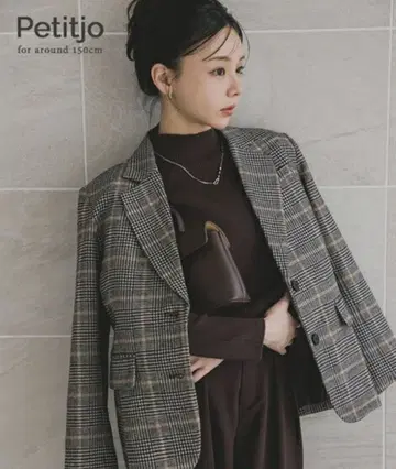 택 포함 새상품 Petitijo 체크 무늬 테일러드 자켓