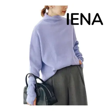 이에나 크롭 울 터틀 풀오버 색스 블루 썸홀