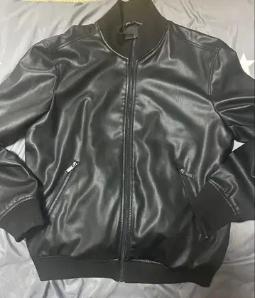 ZARA 블랙 가죽 봄버 자켓