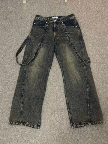 ADRER 빈티지 메이크 커브 레그 3D 서스펜더 데님