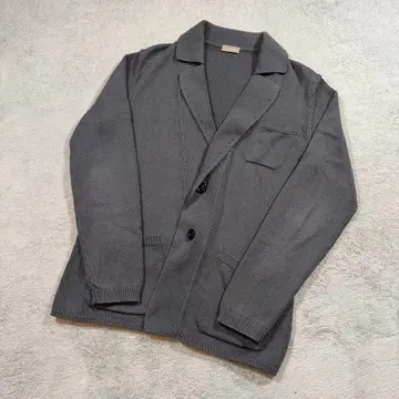 크루치아니 그레이 50 코튼 니트 테일러드 자켓 가디건
