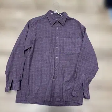 GLOSSY 퍼플 체크 무늬 셔츠 M 사이즈