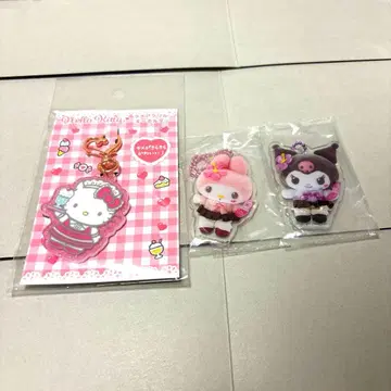 헬로키티 라메 아크릴 키링 쿠로미 마이멜로디 3점 미사용 새상품
