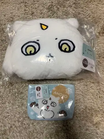 치이카와 (먼작귀) 에니마이 복권 쿠션 파우치 아노코 총 2점 세트