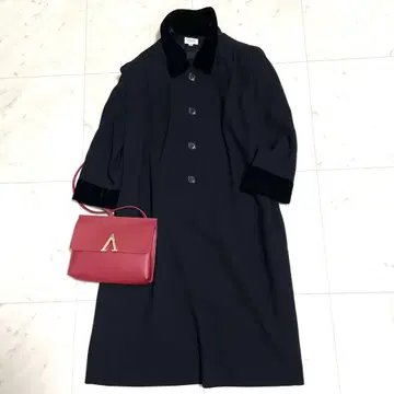 새상품급 FOXEY 무릎 기장 원피스 울 벨로아 40 블랙 포멀