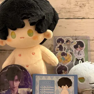 레이 4세트 옷 갈아입기 봉제 인형 캔뱃지 씰