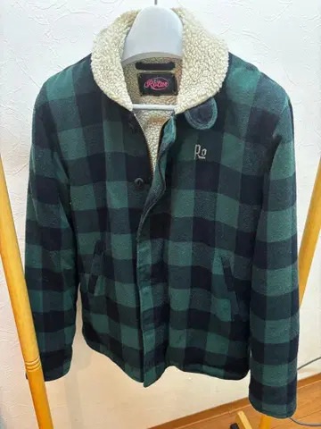 Rotar 보아 카라 부착 체크 자켓 L