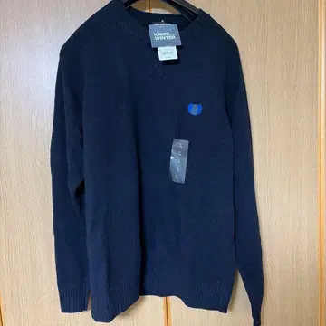 카우스 윈터 램스울 크루넥 스웨터 L 네이비 택 포함