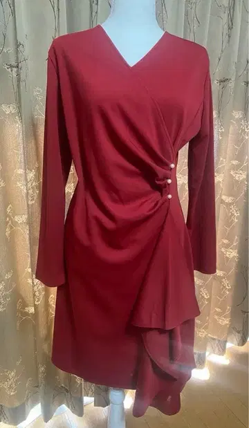 원피스 빨간색 긴팔 고급 L