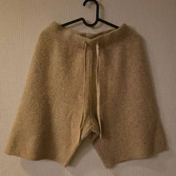 울 혼방 베이지 니트 팬츠 사이즈 2 아르간 오일 배합 소재 택 포함