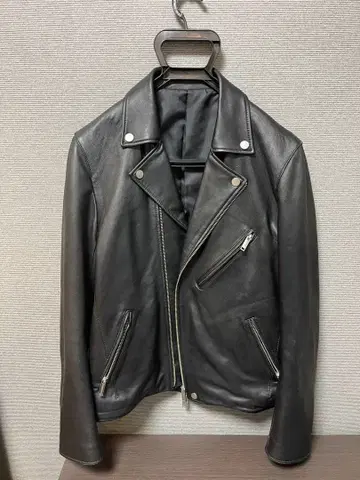 블랙 더블 라이더 가죽 자켓