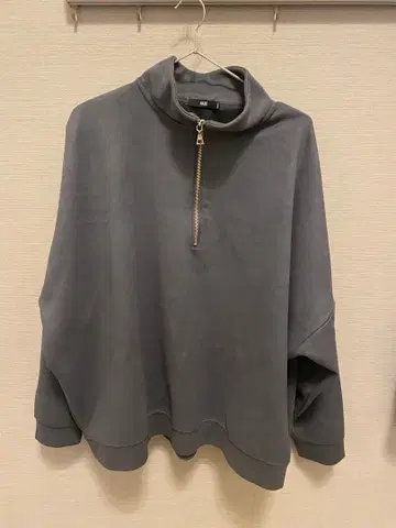 HARE 스웨이드 하프 지퍼 블루 S 사이즈