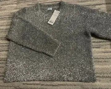 [택 포함 새상품] 라메 샤기 니트 그레이