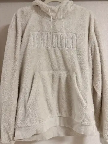 PUMA 플리스 후드티 화이트