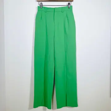 RETRO GALLERY 캐주얼 팬츠 그린 밑단 슬릿 M