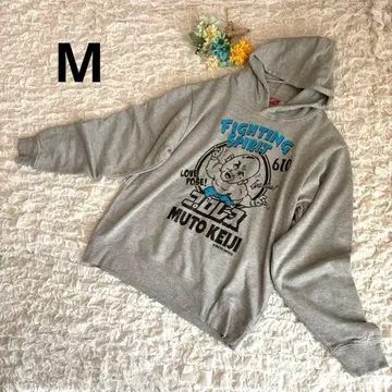 무토 케이지 후드티 풀오버 신일 신일본 프로레슬링 남성용 그레이 M
