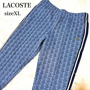 택 포함 새상품 라코스테 사이드 테이핑 모노그램 자카드 트랙 팬츠