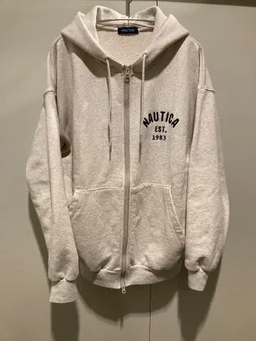 [ NAUTICA ] 집업 후드티 ( M ) [ 라이트 그레이 ]