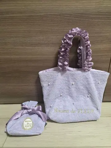 메종 드 플뢰르 프릴 핸들 토트백 레이스 복조리 세트