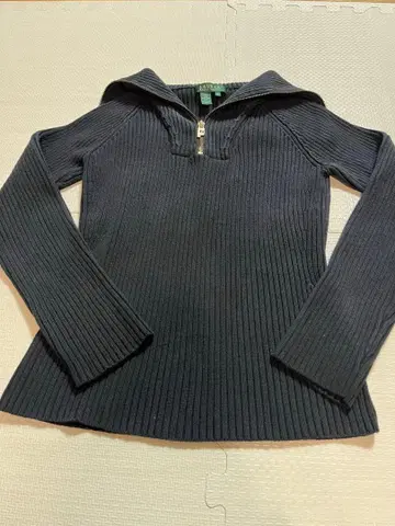 랄프 로렌 니트 코튼 S 사이즈 블랙 터틀넥 세일러