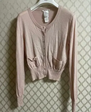 PAULE KA 핑크 캐시미어 실크 믹스 가디건