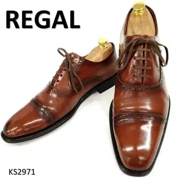 리걸 스트레이트 팁 세미 브로그 유리 가죽 브라운 112R 26